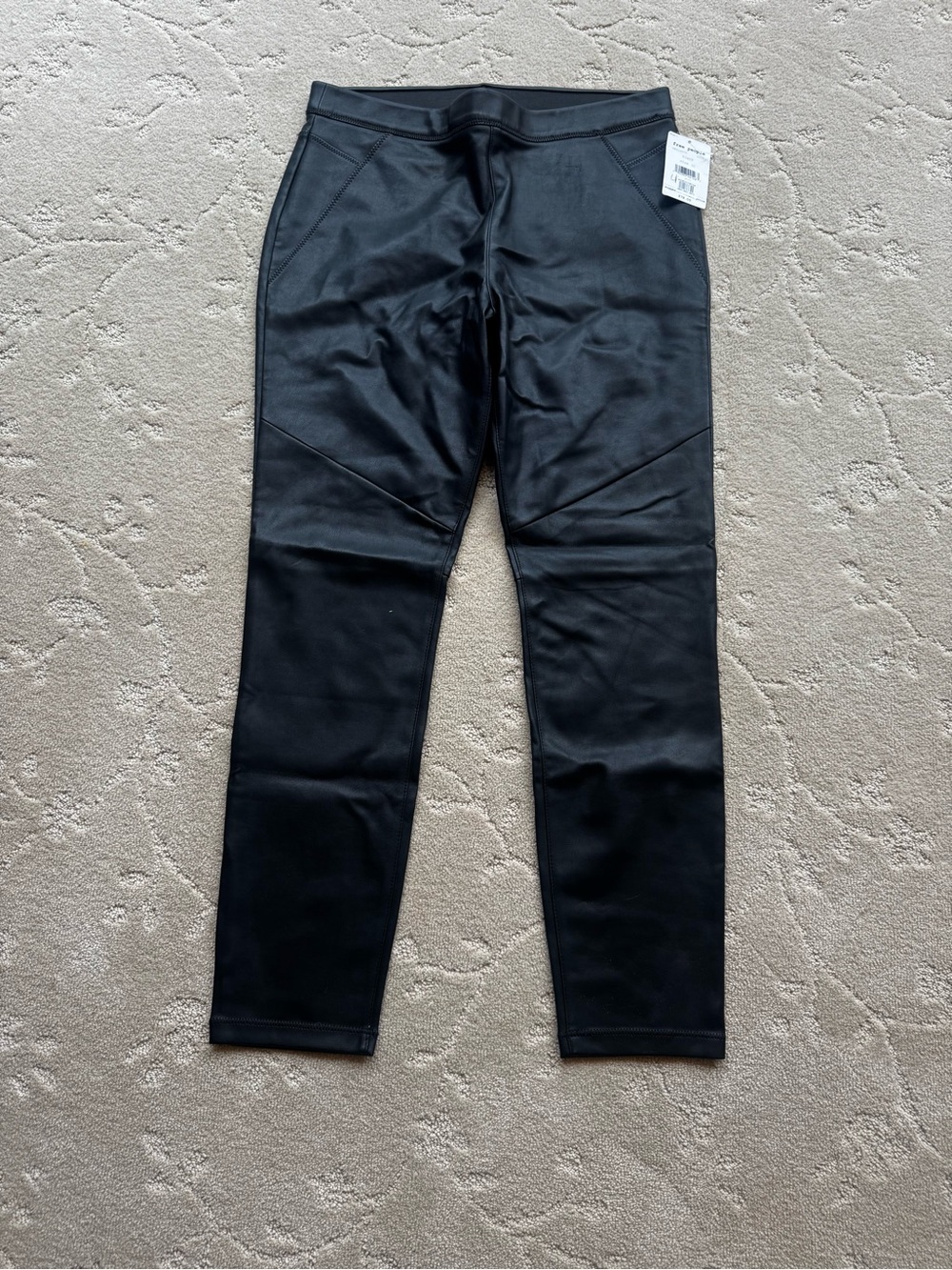 Free People Black Faux Leather Leggings!
